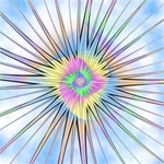 This pastel rainbow starburst against a blue sky seems to evoke the divine. Use it to communicate religious faith in a less traditional way.