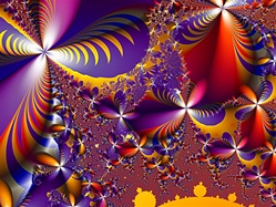 This swarm of pinwheel shaped butterflies displays a riot of psychedelic color.