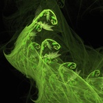 This abstract fractal image, in the fresh green tones of delicate new growth, resembles young ferns or fiddleheads unfurling. A great way to herald spring.