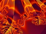 The deep reds and oranges of this fractal flame suggest the consuming power and energy of fire.