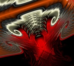 You might spot a rather nasty fellow lurking in this image. Whether you see hell fire and brimstone, a skull, or a horned beast in this intense fractal, there's no argument it's provocative.