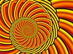 What better way to convey the strength and intensity of summer sunshine than with this bold orange and yellow fractal spiral?